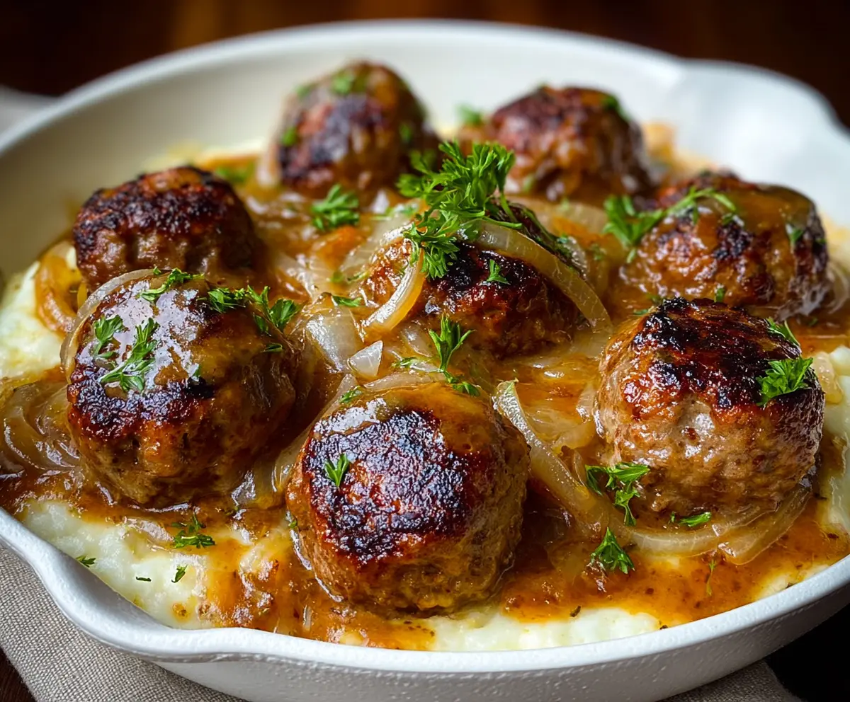 Easy Onion Meatballs with Savory Sauce