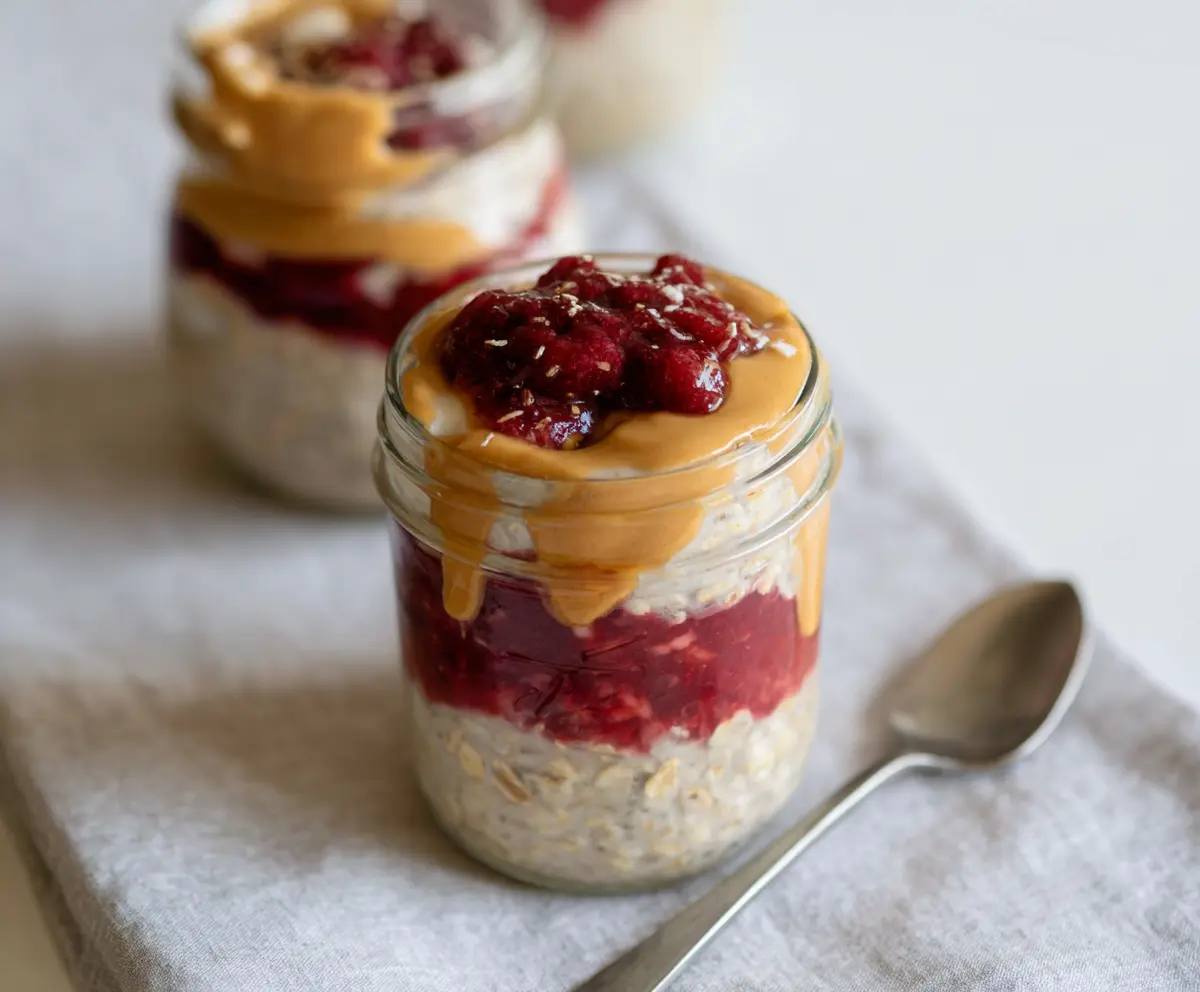 Easy Peanut Butter Jelly Overnight Oats