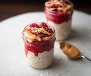 Peanut Butter and Jelly Overnight Oats