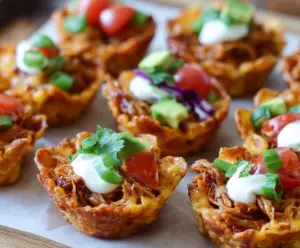 Pulled Pork Nacho Cups