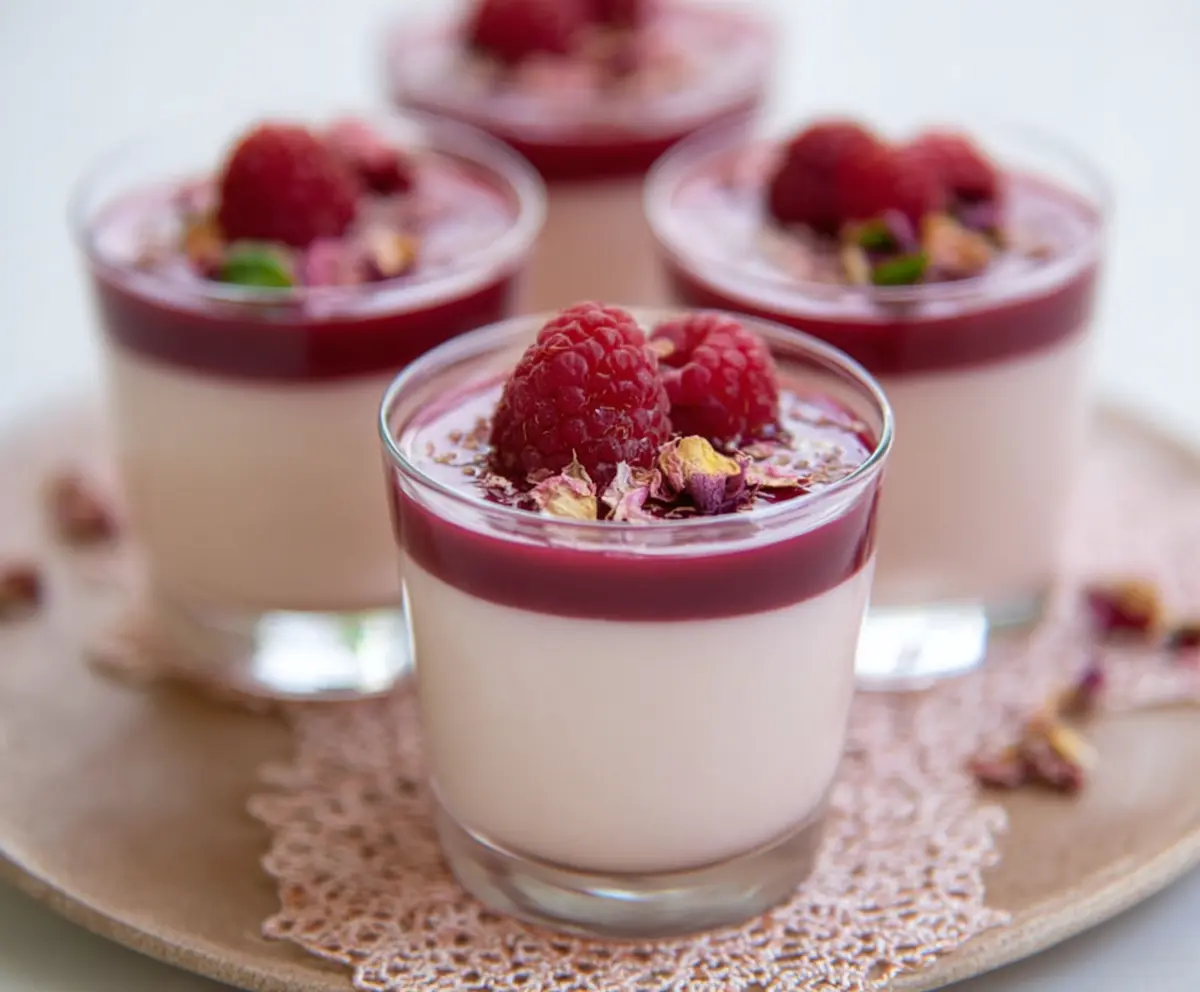 Easy Raspberry Rose Panna Cotta Cups