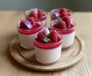 Raspberry Rose Panna Cotta Cups
