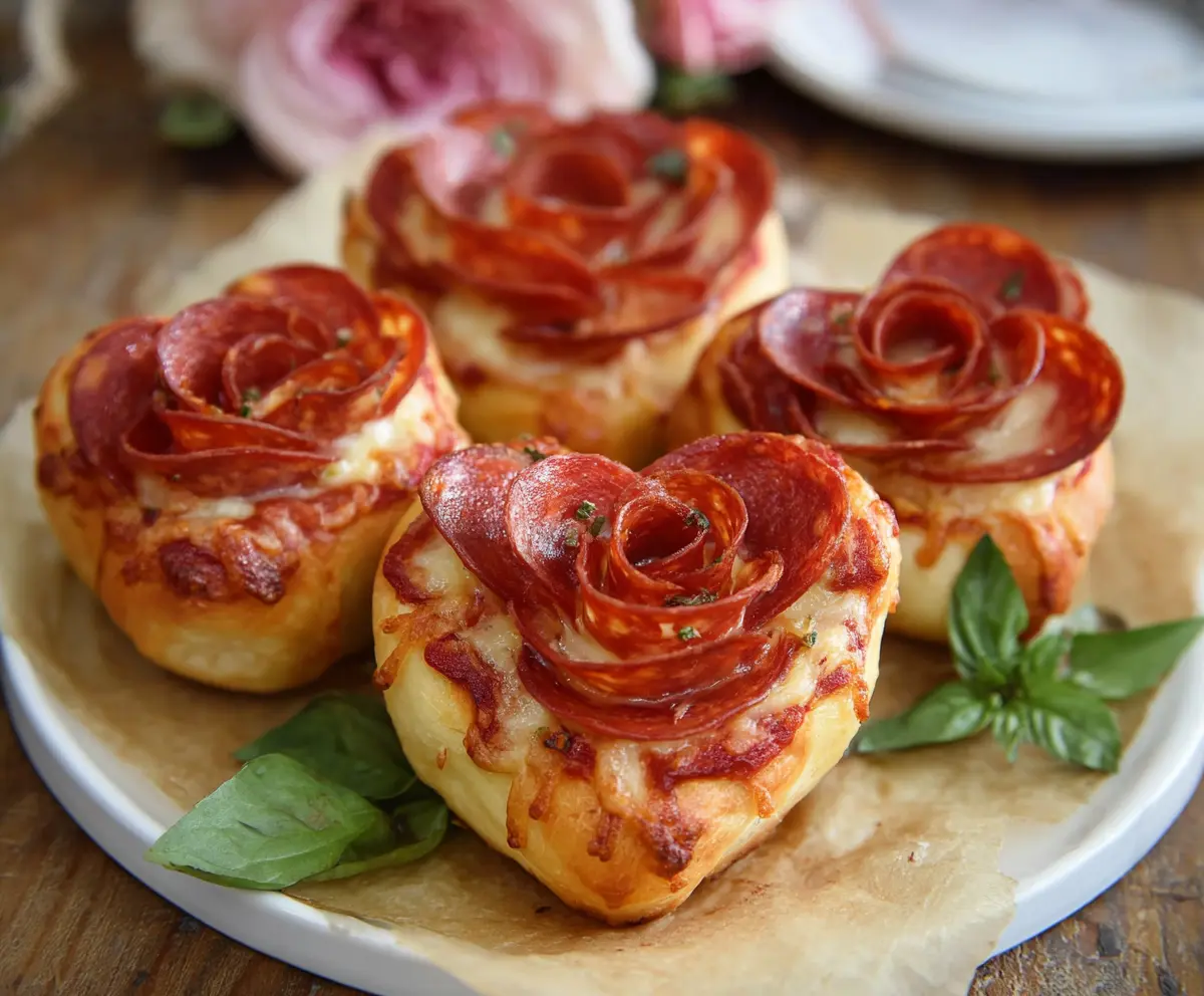 Heart-Shaped Pizza Roses Recipe