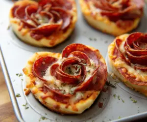 Romantic Heart-Shaped Pizza Roses