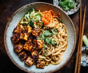 Sesame Noodle Tofu Bowls