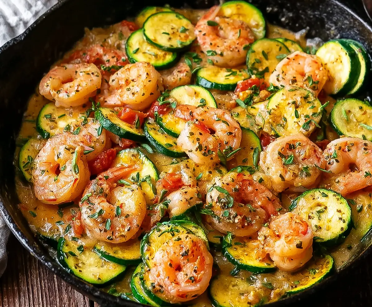 Easy Shrimp Zucchini Skillet