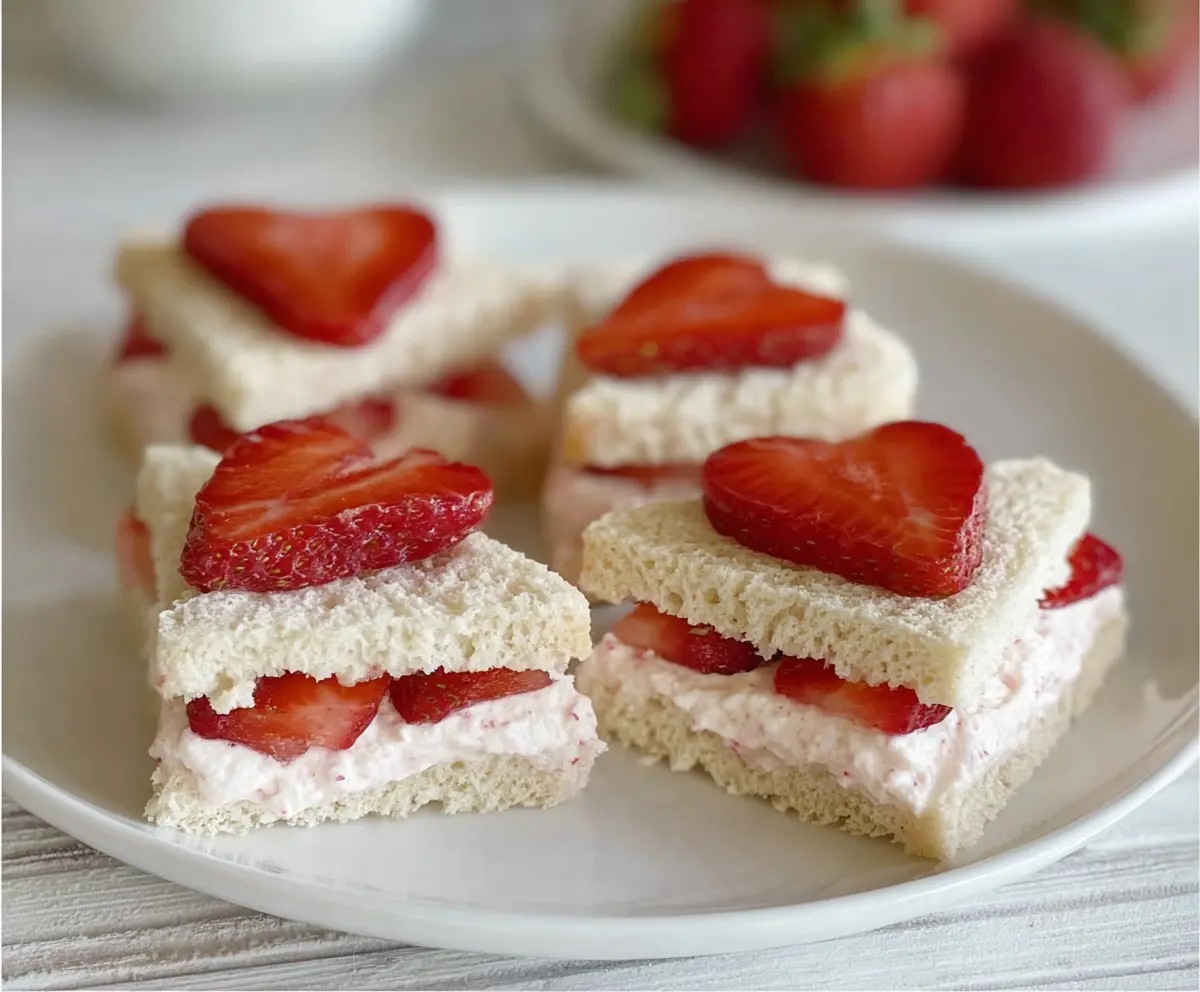 Easy Strawberry Cream Cheese Tea Sandwiches