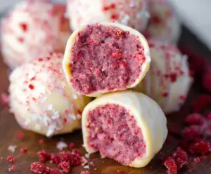 White Chocolate Raspberry Truffles