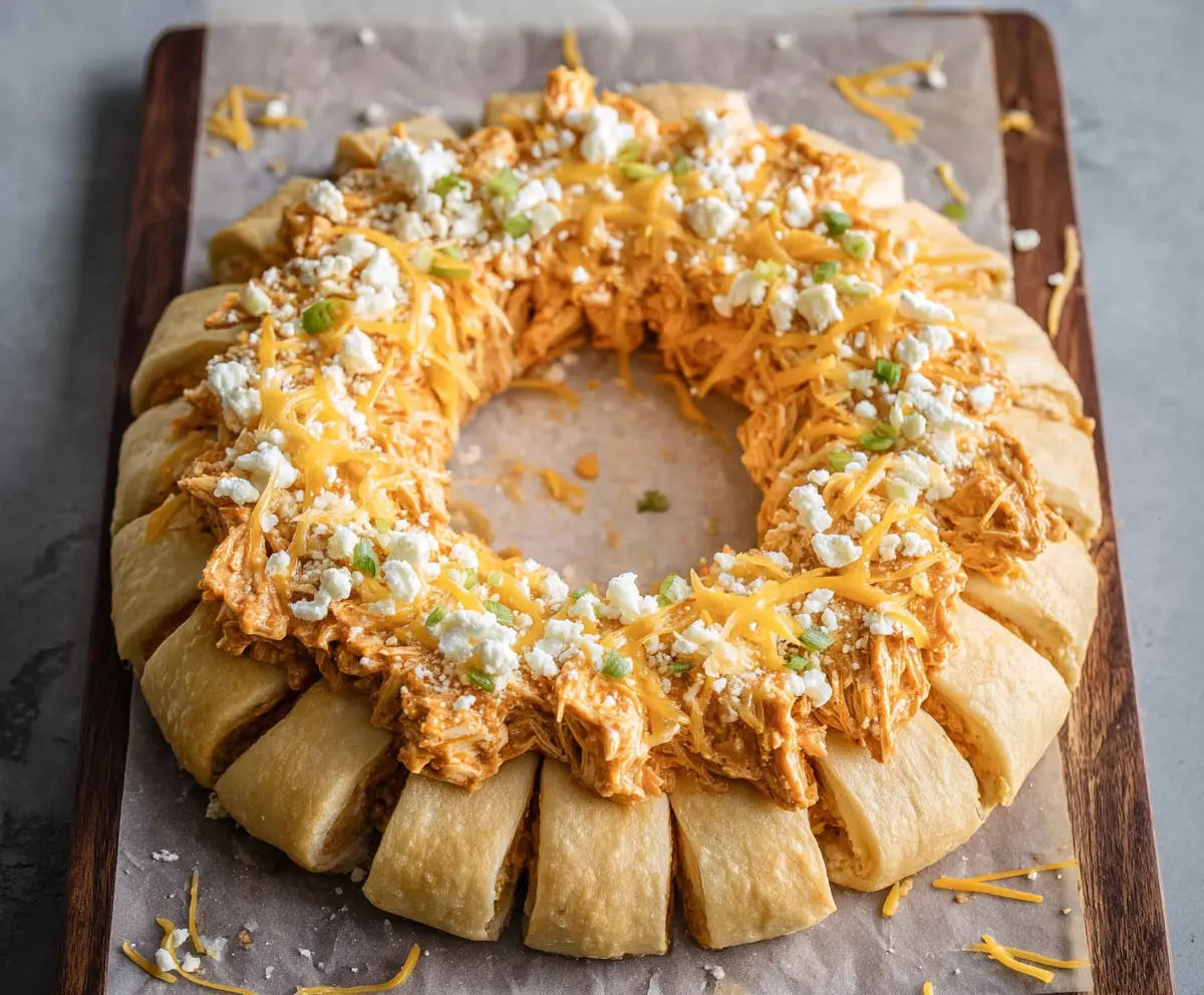 Easy Buffalo Chicken Crescent Ring