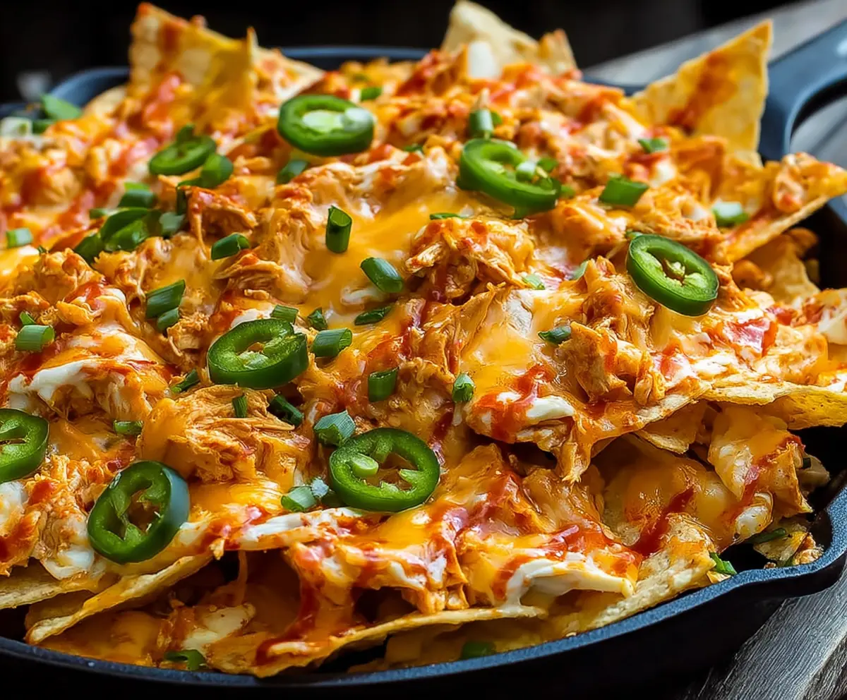 Easy Buffalo Chicken Dip Nachos