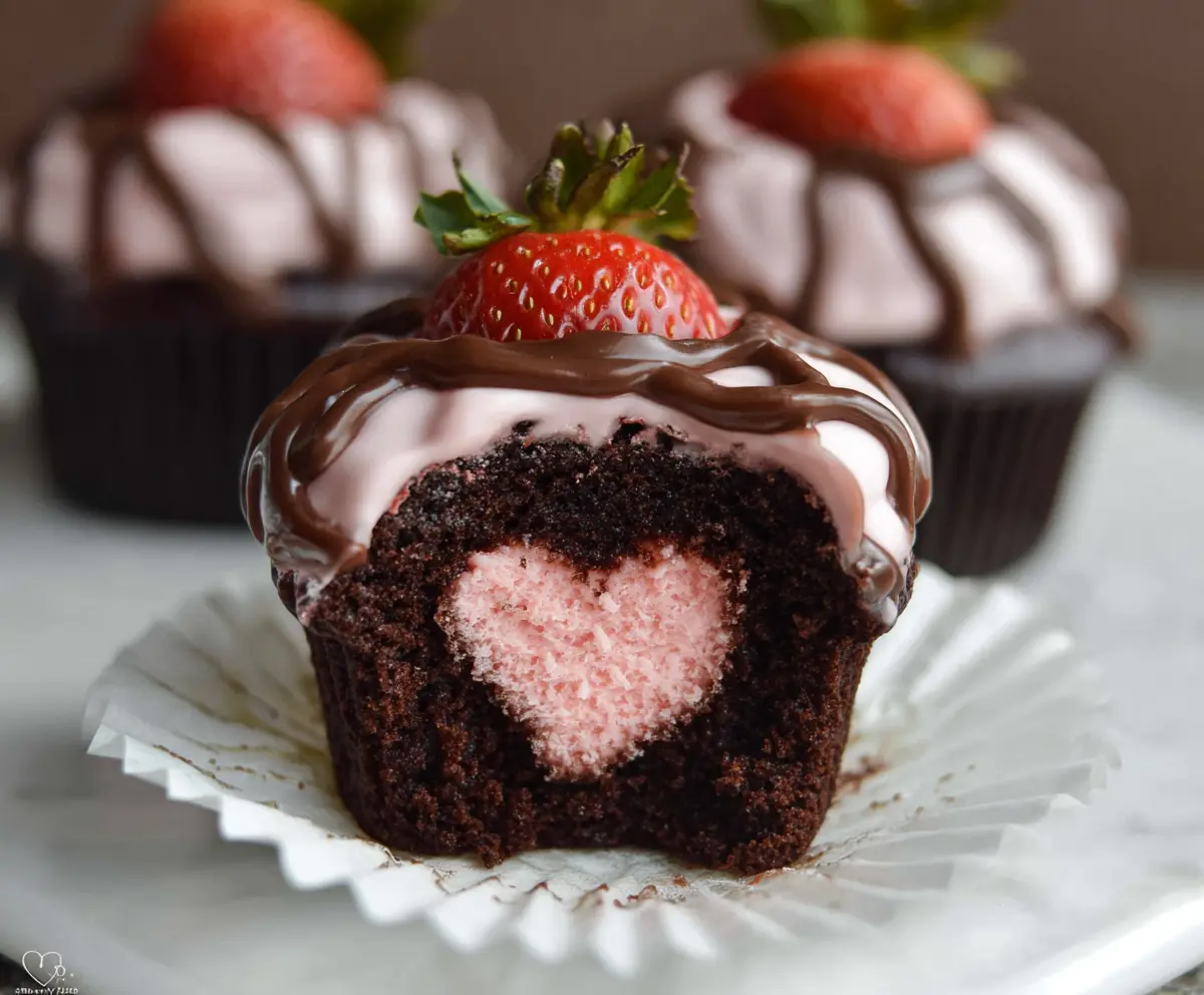 Best Chocolate Covered Strawberry Cupcakes