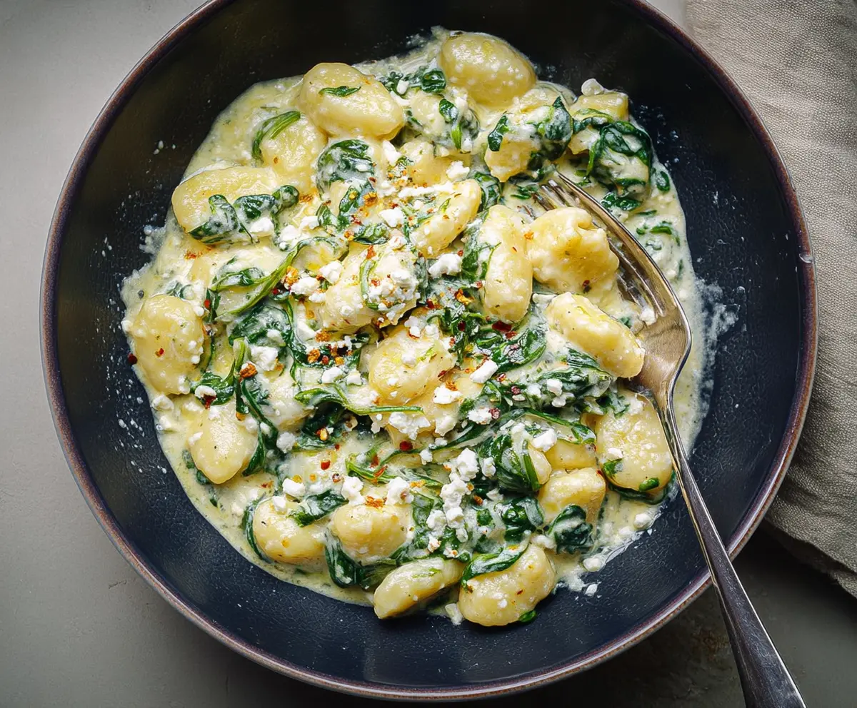 Creamy Gnocchi with Spinach & Feta