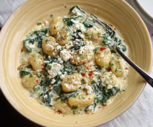 Creamy Gnocchi with Spinach and Feta