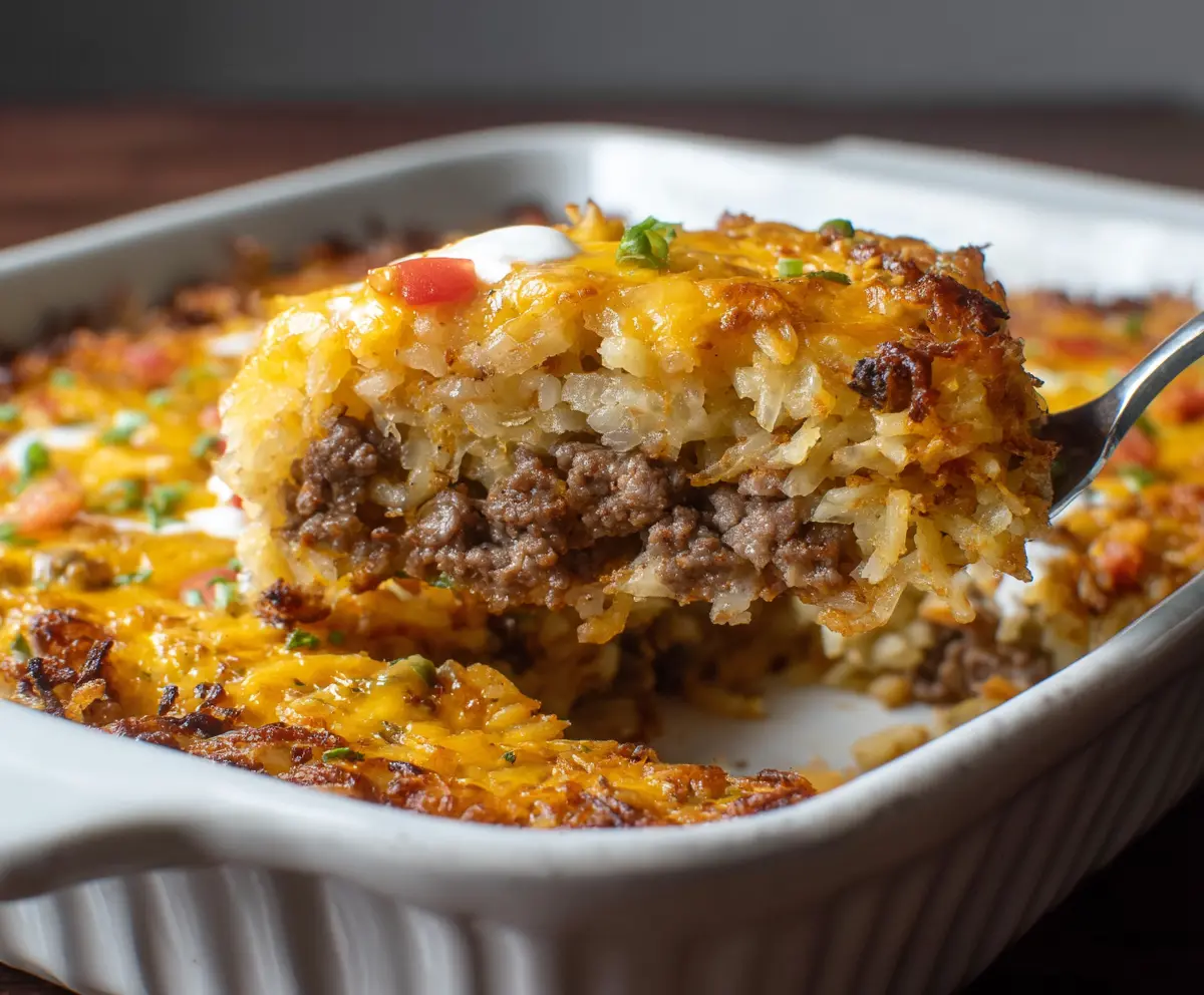 Easy Hamburger Hashbrown Casserole