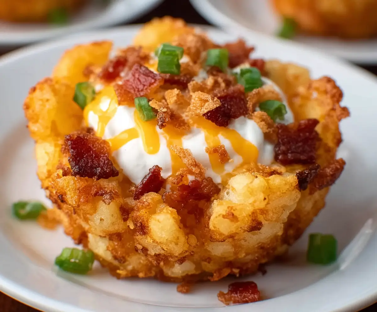 Easy Loaded Tater Tot Cups