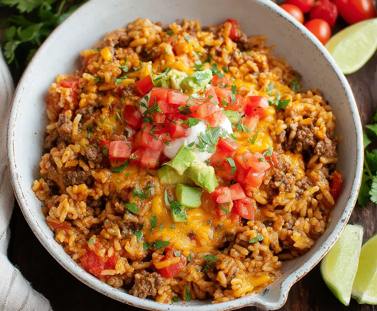 Easy Mexican Beef and Rice Skillet