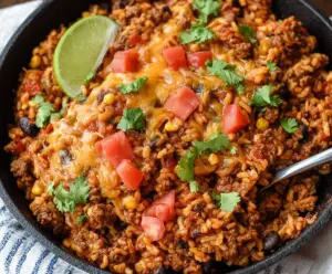 Mexican Beef and Rice Skillet