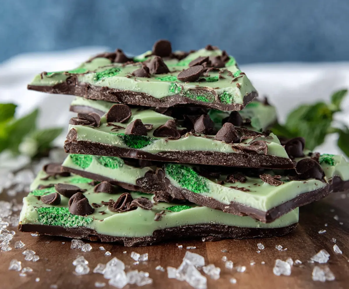 Easy Mint Chocolate Shamrock Bark