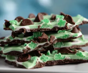 Mint Chocolate Shamrock Bark