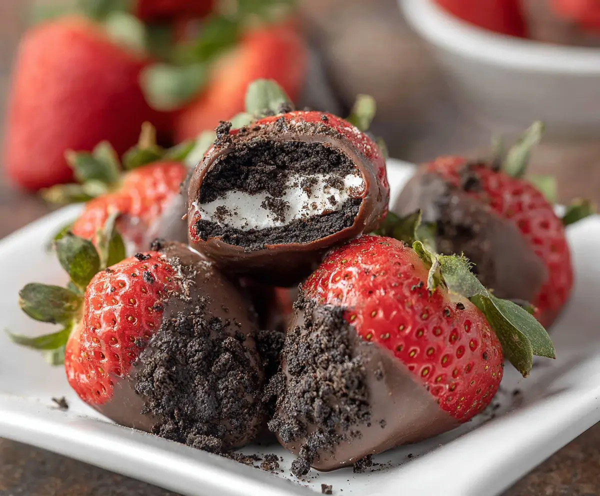 Easy Oreo Truffle Strawberries