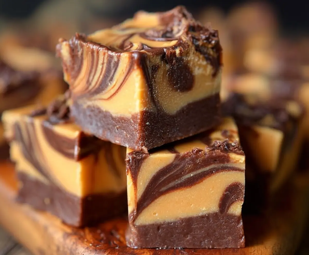Delicious Peanut Butter Cup Cheesecake Fudge with creamy texture and chocolate topping