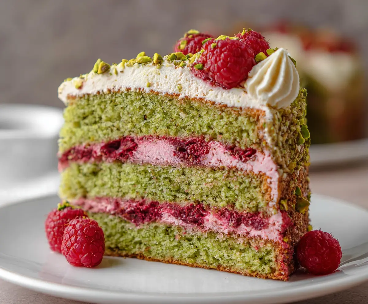 Easy Pistachio Raspberry Cake Recipe