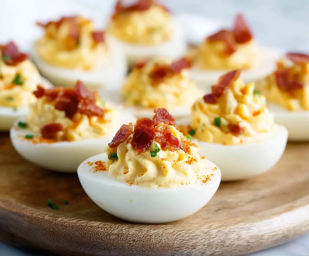 Easy Bacon Ranch Deviled Eggs