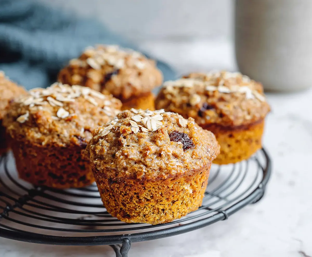 Healthy banana oatmeal muffins fresh out of the oven, perfect for a nutritious breakfast or snack.