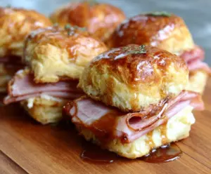 Brown Sugar Glazed Ham Biscuit Sliders
