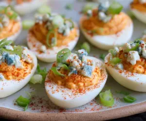 Buffalo Blue Cheese Deviled Eggs