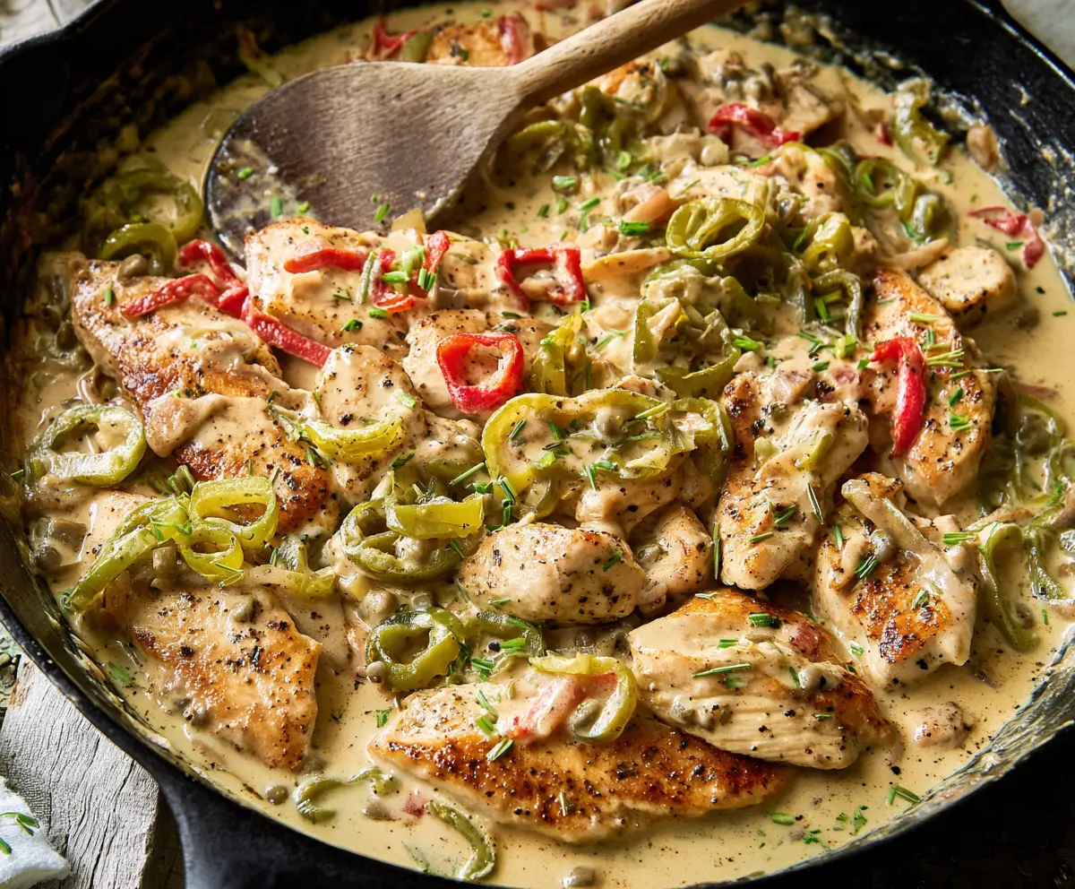 Creamy Pepperoncini Chicken Skillet