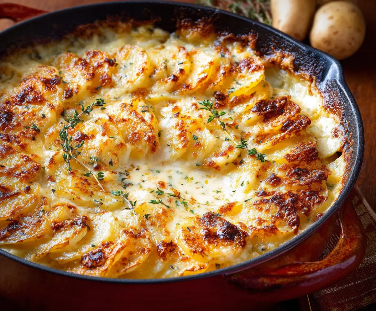 Dad’s Creamy Cheesy Au Gratin Potatoes