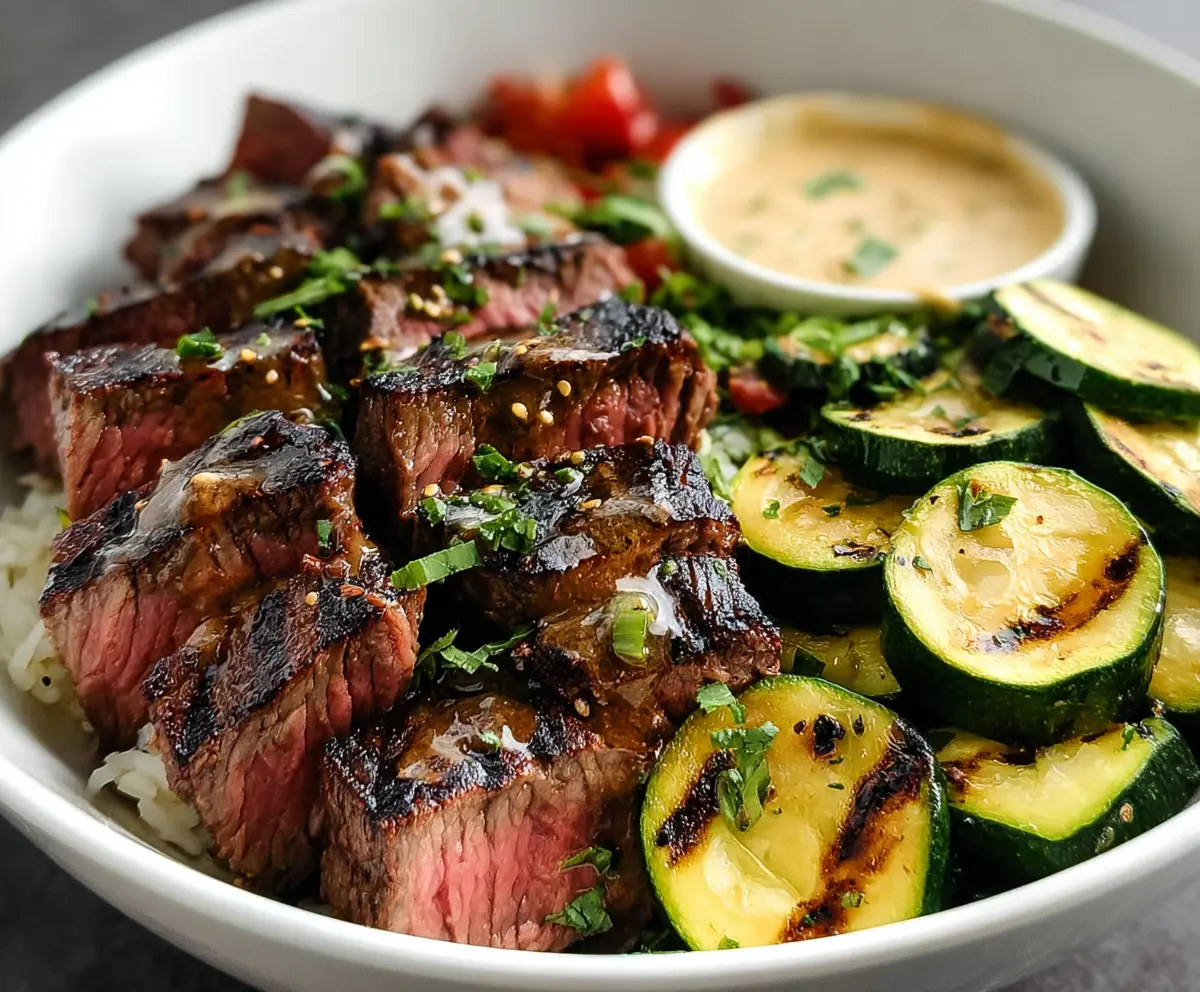 Easy Grilled Steak Bowl with Zucchini