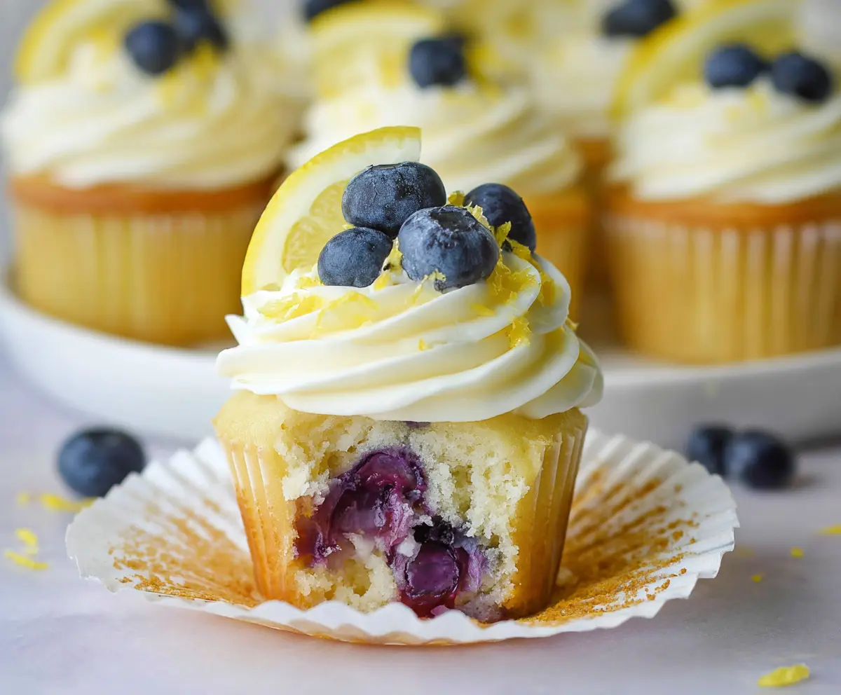 Easy Lemon Blueberry Cupcakes Recipe