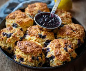 Lemon Blueberry Sourdough Discard Biscuits