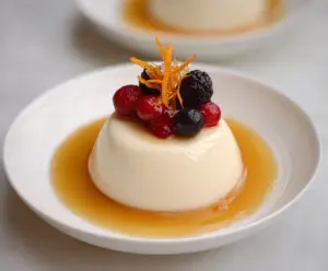 Orange Blossom Honey Panna Cotta with Berry Compote