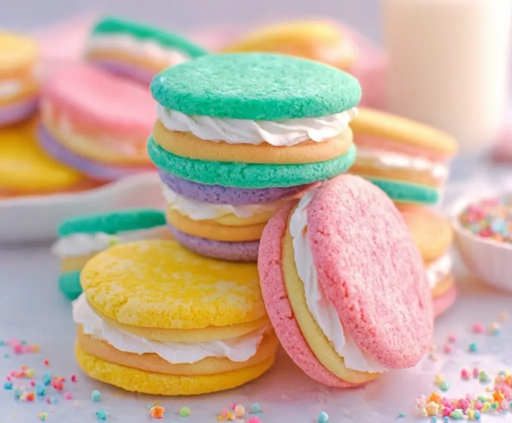 Pastel Sugar Cookie Sandwiches
