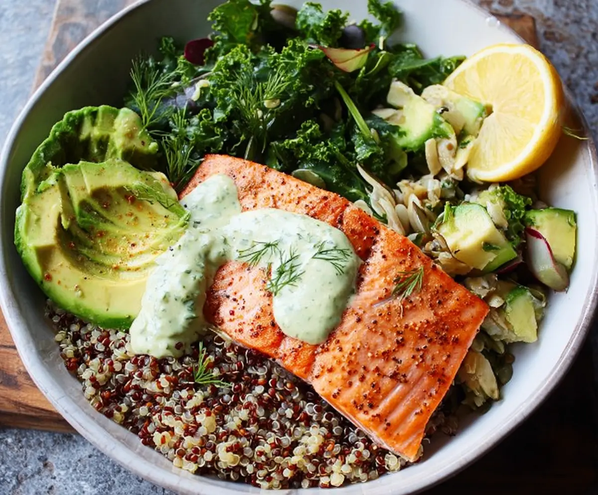 Healthy Salmon Quinoa Power Bowl