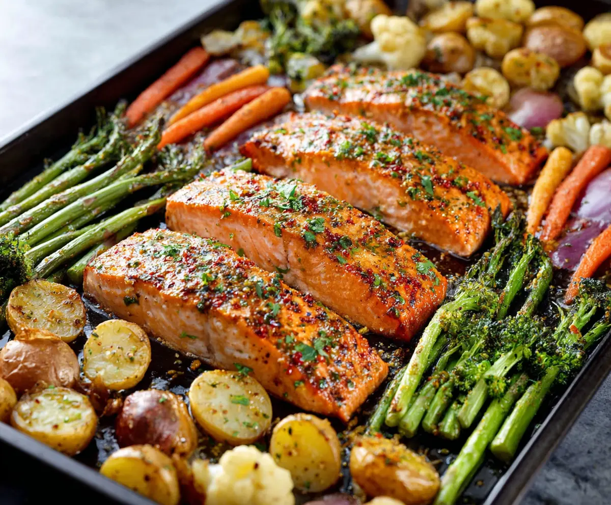 Easy Sheet Pan Honey Mustard Salmon