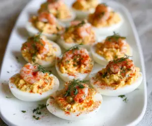 Spicy Crawfish Deviled Eggs