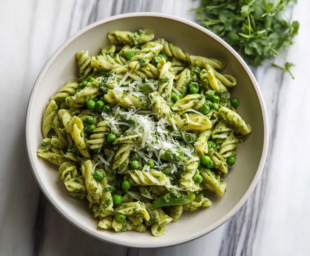 Fresh Spring Pea Pesto Pasta