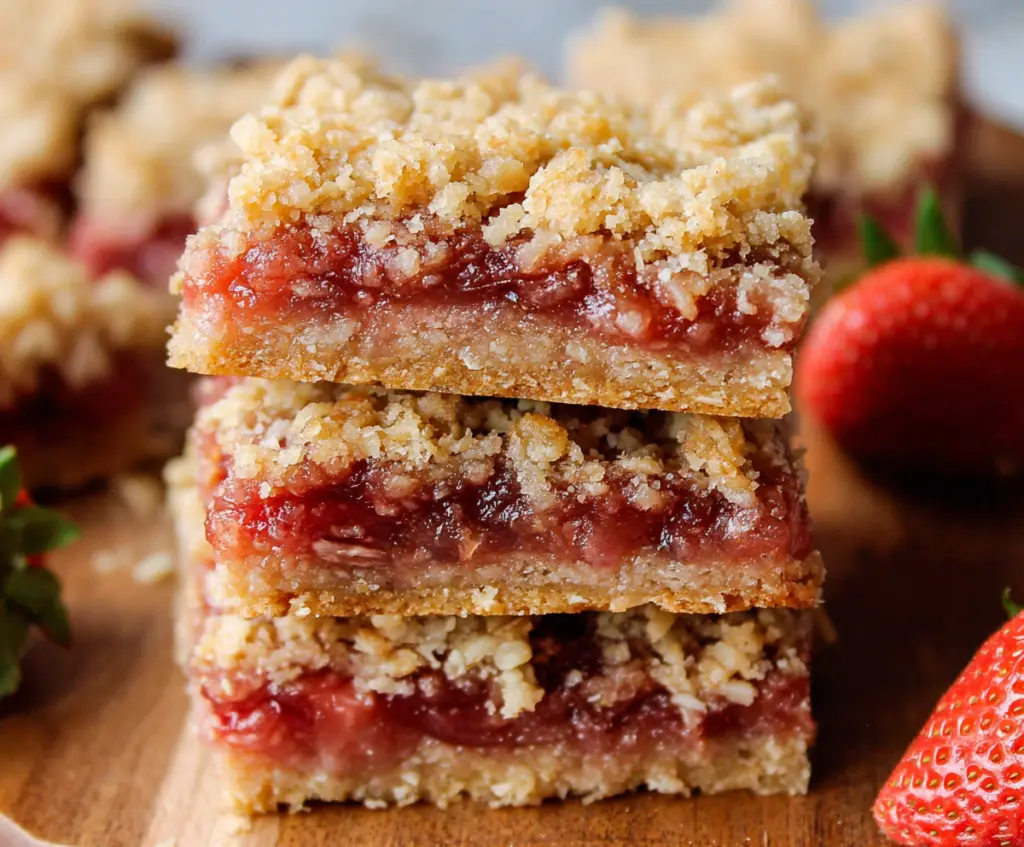 Strawberry Rhubarb Crumble Bars