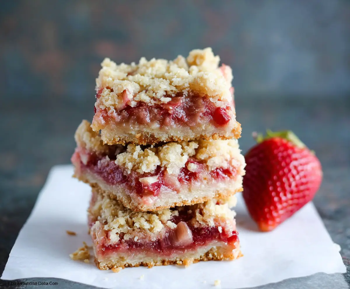 Easy Strawberry Rhubarb Crumble Bars