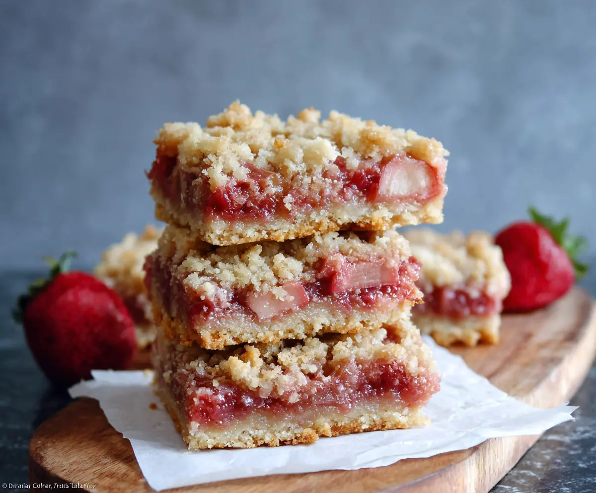 Easy Strawberry Rhubarb Crumble Bars