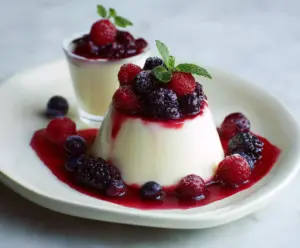 Vanilla Bean Panna Cotta with Berry Compote