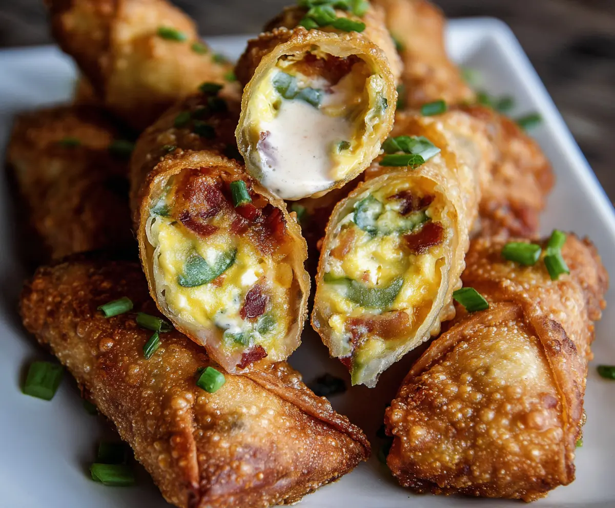 Delicious mini jalapeno popper egg rolls served as finger food, perfect for parties and appetizers.