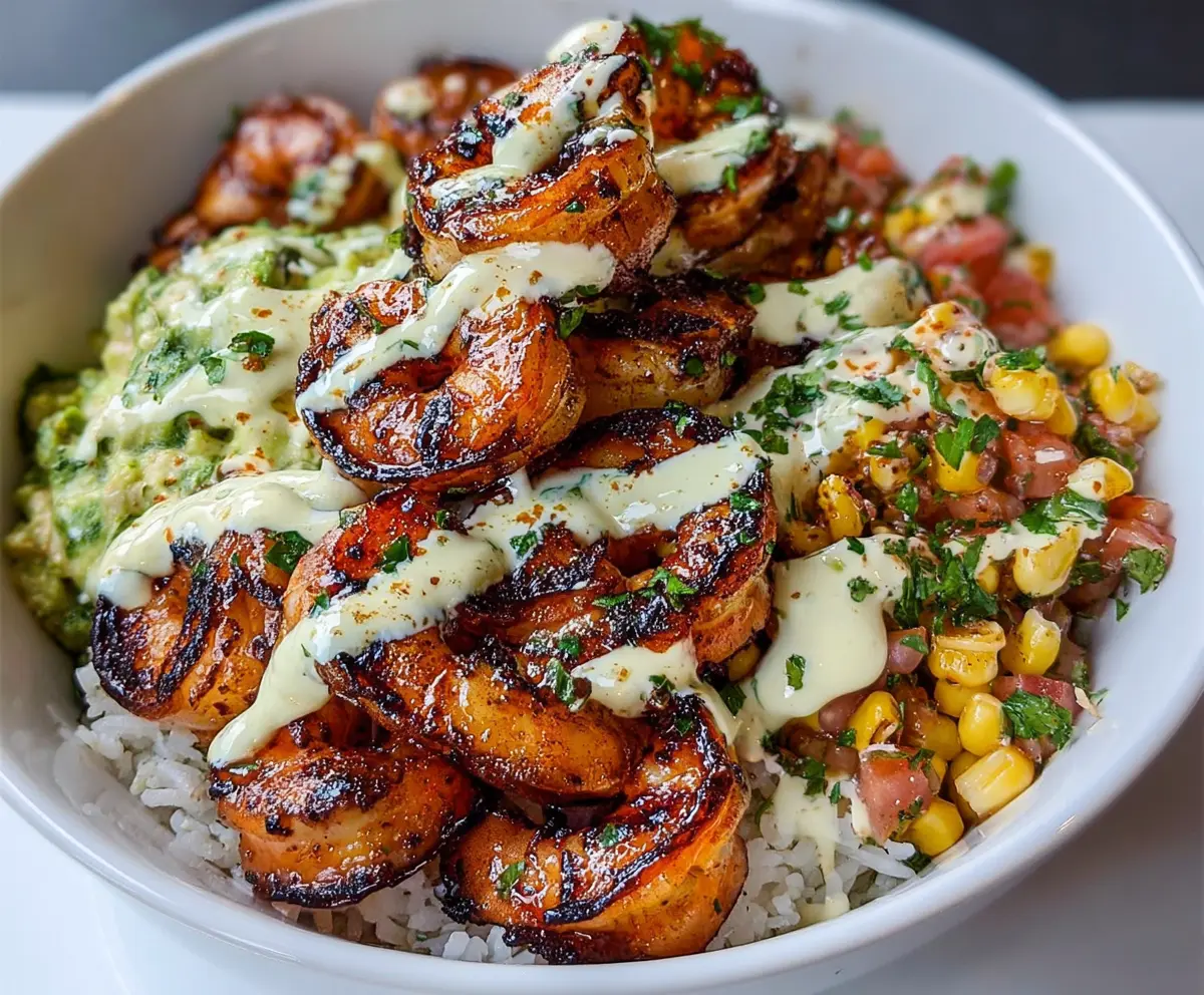 Easy Grilled Shrimp Bowl with Garlic Sauce