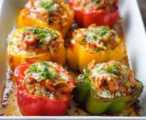 Teriyaki Pineapple Chicken and Rice Stuffed Peppers