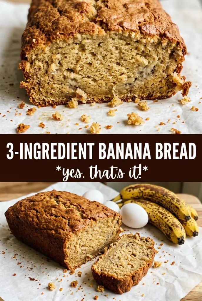 3-Ingredient Banana Bread