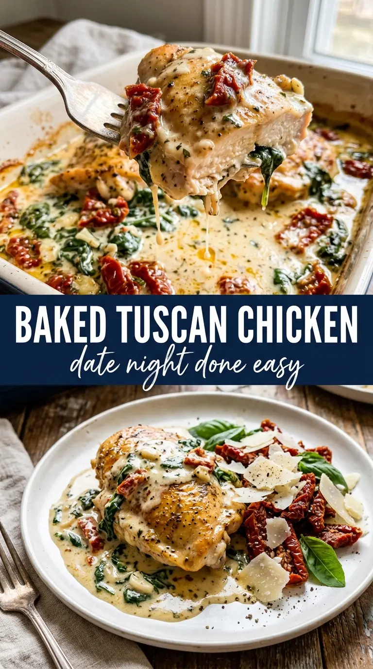 Baked Tuscan chicken creamy sun-dried tomato spinach